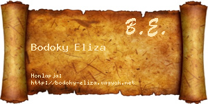 Bodoky Eliza névjegykártya